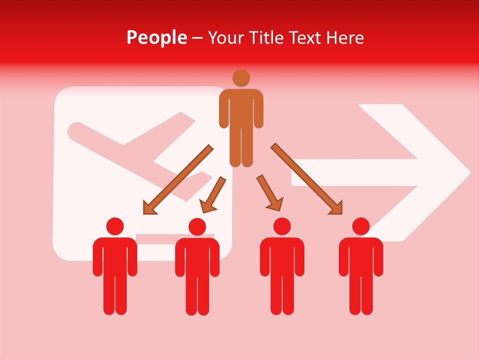 Orange Departing Flights Sign With Arrow PowerPoint Template