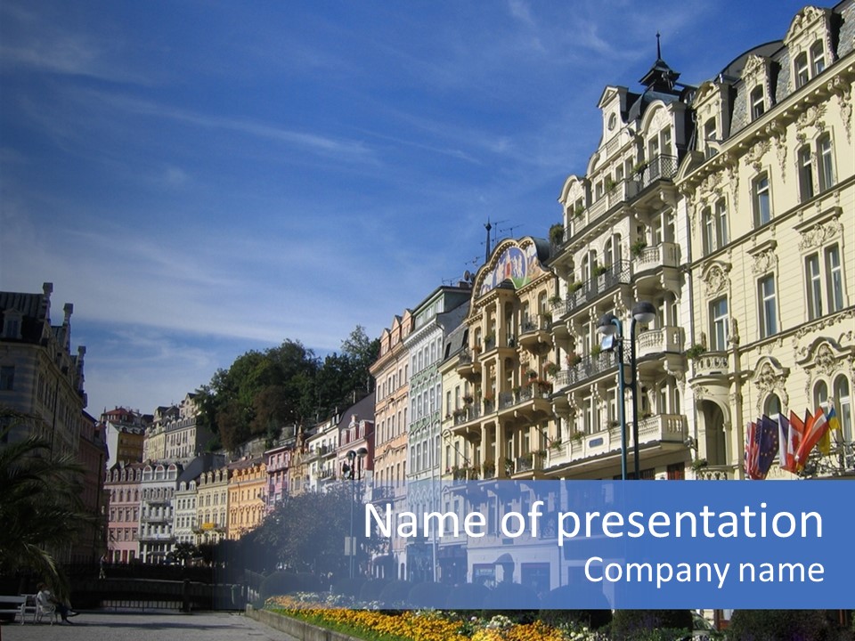 Karlovy Vary Street View PowerPoint Template