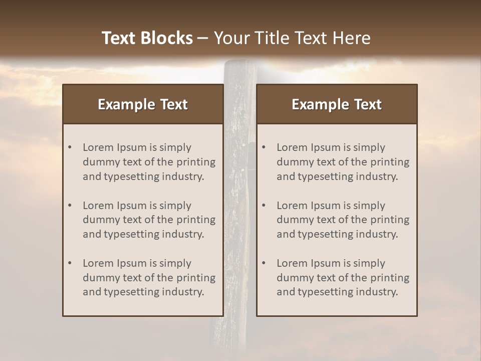 Rugged Cross Under A Ray Of Sunshine Through Clouds. PowerPoint Template