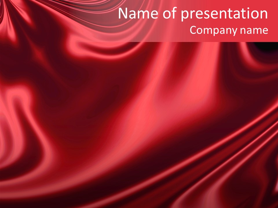 Sensuous Smooth Red Satin PowerPoint Template