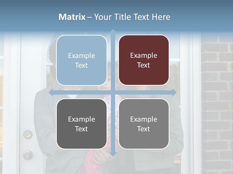 Family At The Front Door Of Their New Home PowerPoint Template