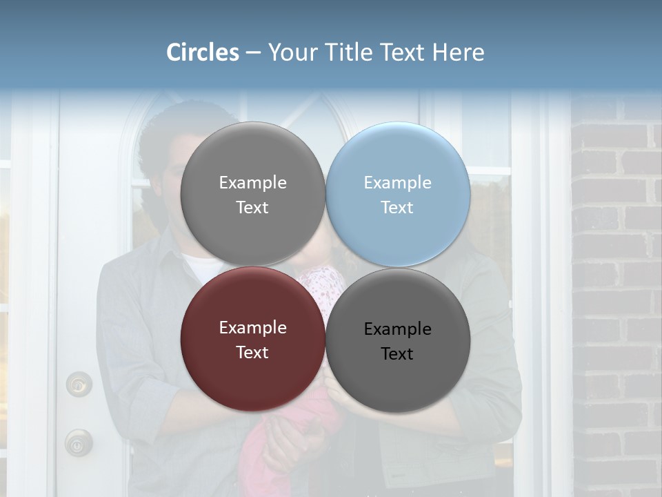 Family At The Front Door Of Their New Home PowerPoint Template