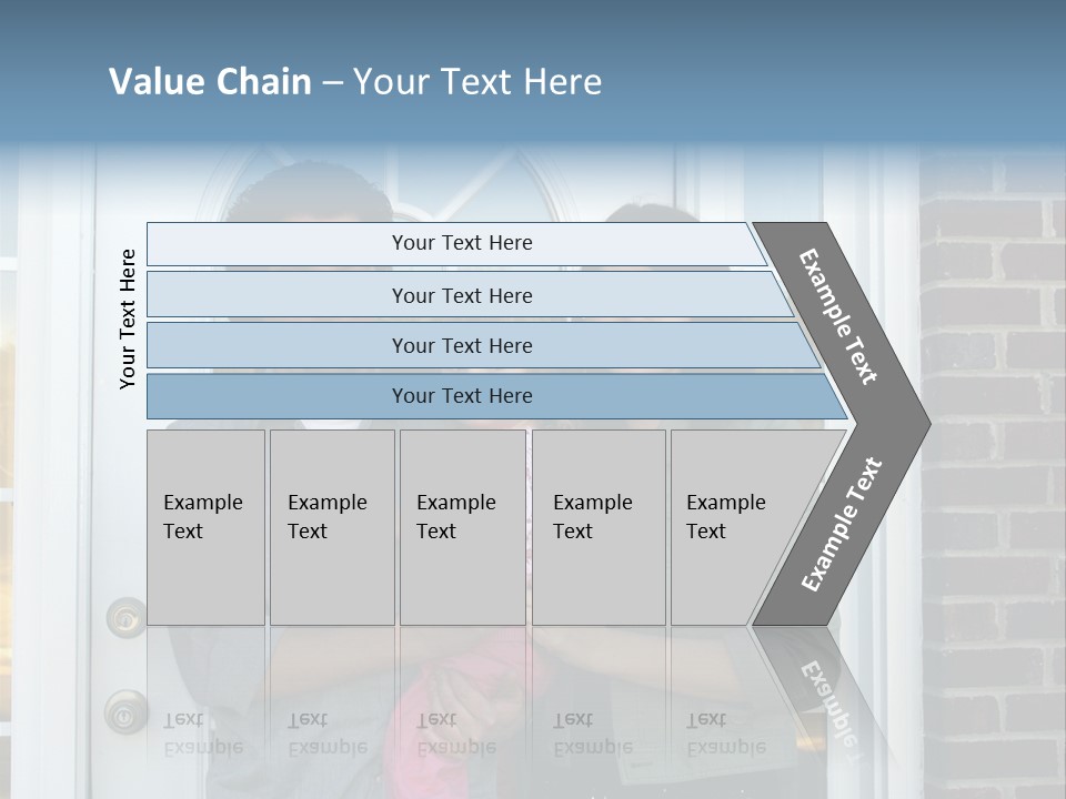 Family At The Front Door Of Their New Home PowerPoint Template