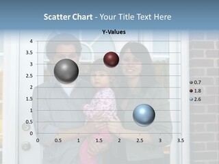 Family At The Front Door Of Their New Home PowerPoint Template