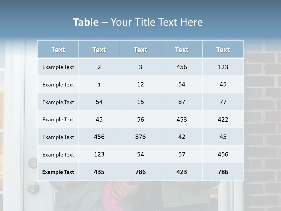 Family At The Front Door Of Their New Home PowerPoint Template