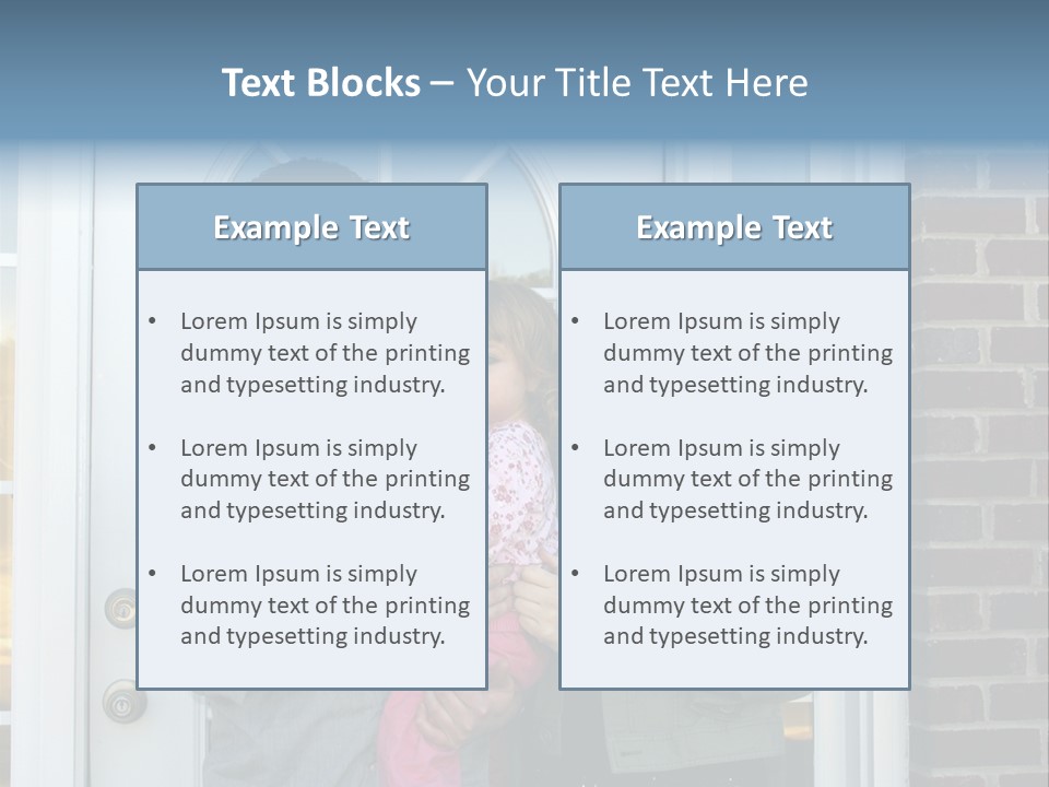 Family At The Front Door Of Their New Home PowerPoint Template