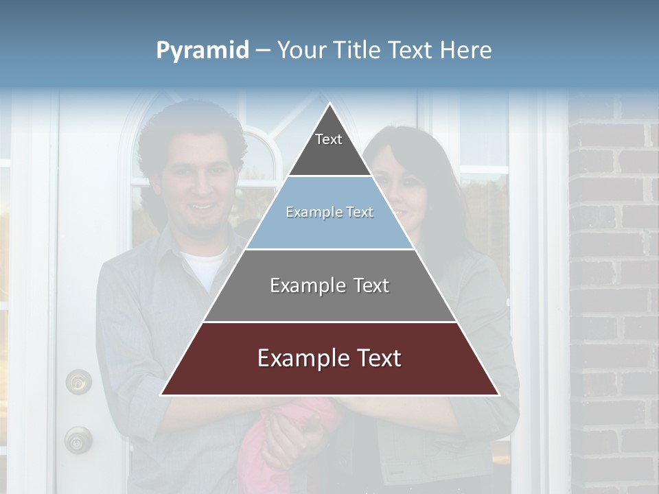 Family At The Front Door Of Their New Home PowerPoint Template