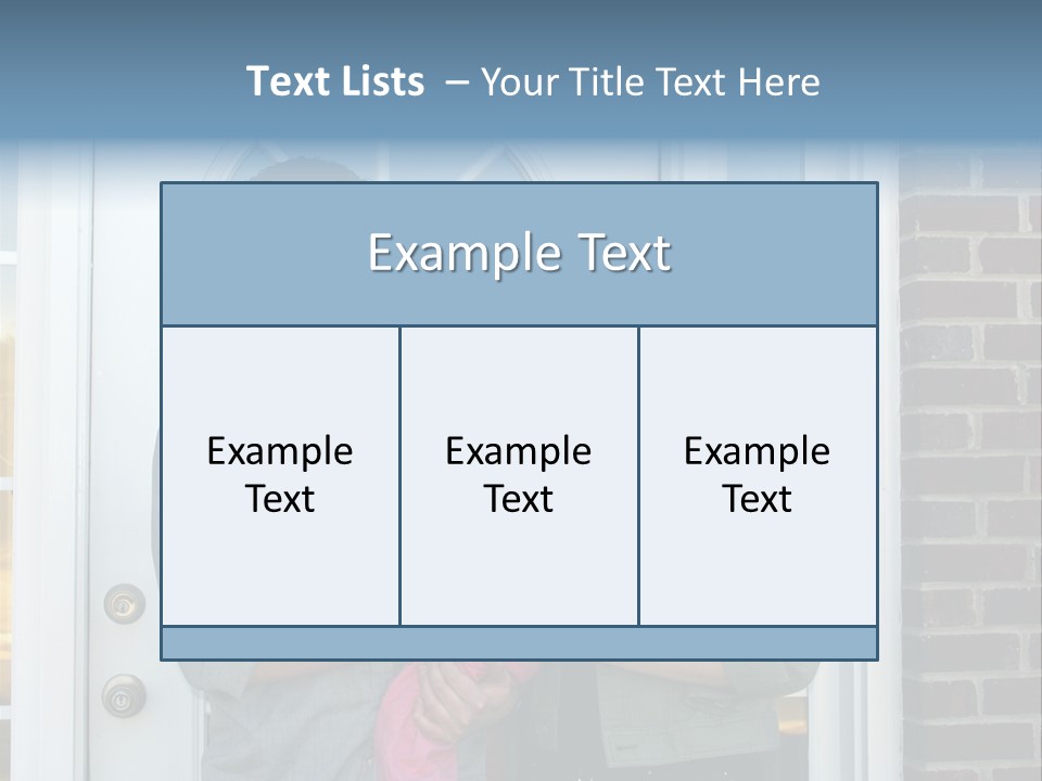 Family At The Front Door Of Their New Home PowerPoint Template