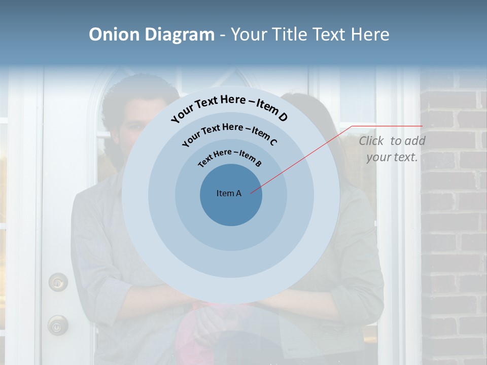 Family At The Front Door Of Their New Home PowerPoint Template