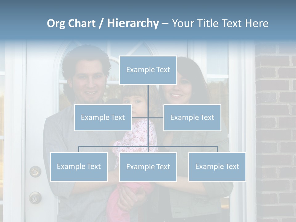 Family At The Front Door Of Their New Home PowerPoint Template
