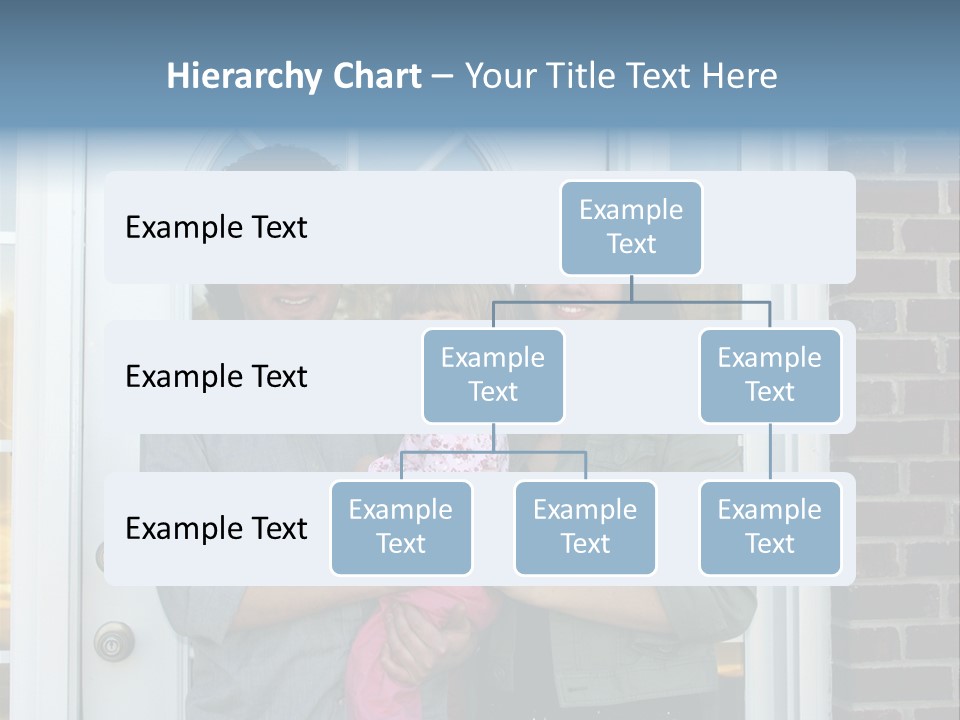 Family At The Front Door Of Their New Home PowerPoint Template