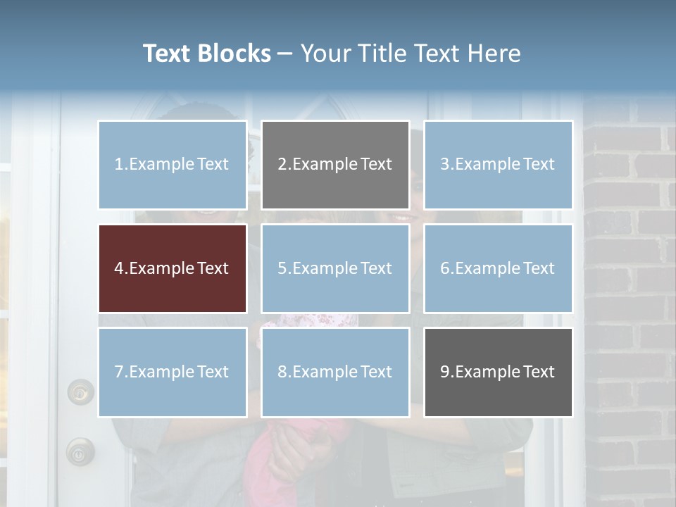 Family At The Front Door Of Their New Home PowerPoint Template