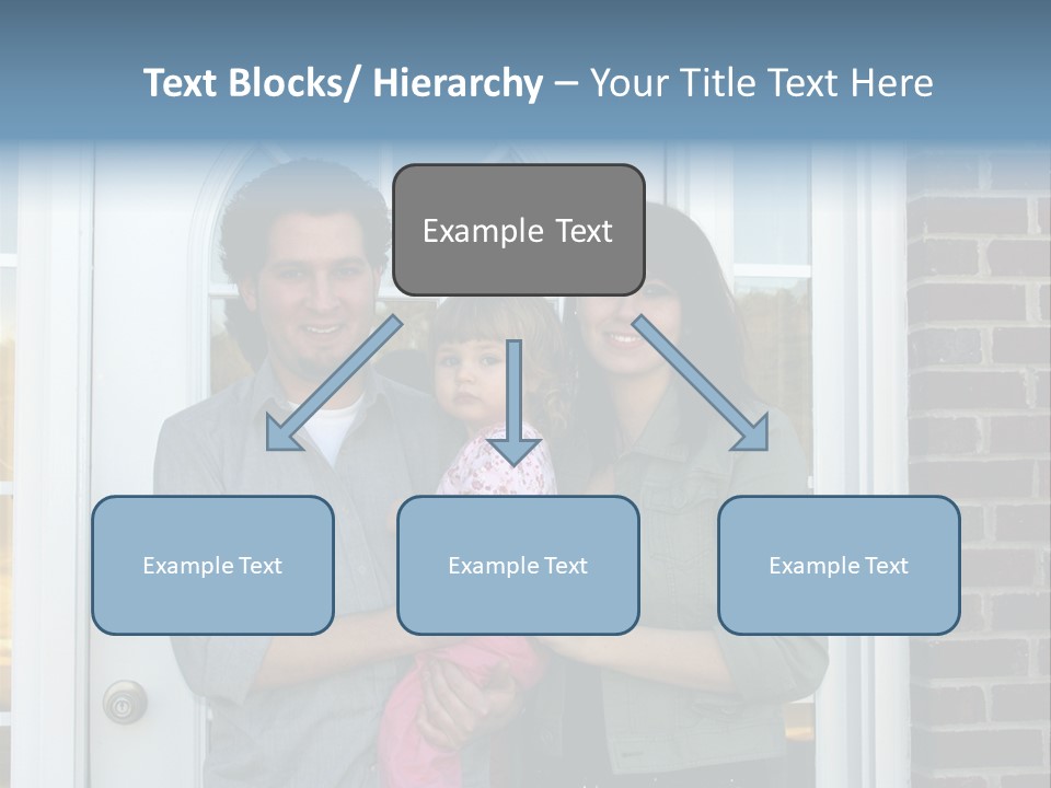 Family At The Front Door Of Their New Home PowerPoint Template