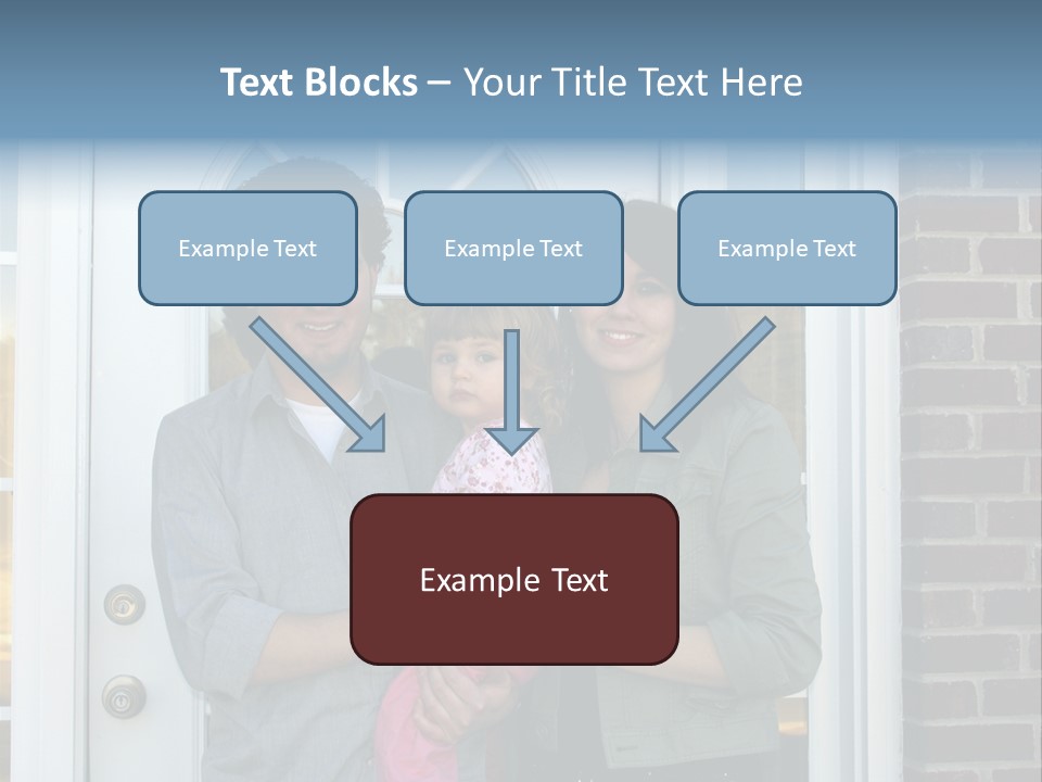 Family At The Front Door Of Their New Home PowerPoint Template