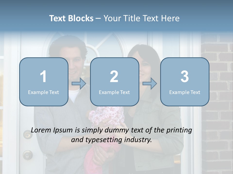 Family At The Front Door Of Their New Home PowerPoint Template