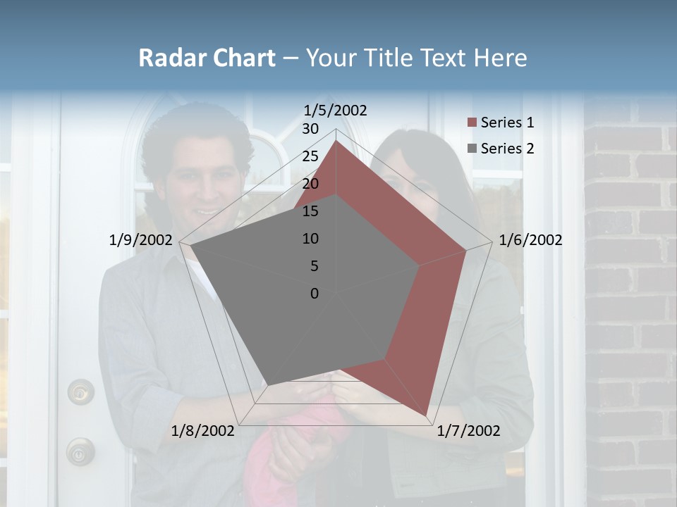 Family At The Front Door Of Their New Home PowerPoint Template