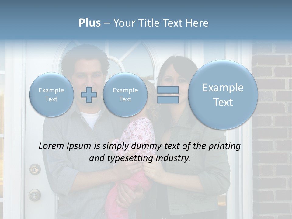Family At The Front Door Of Their New Home PowerPoint Template