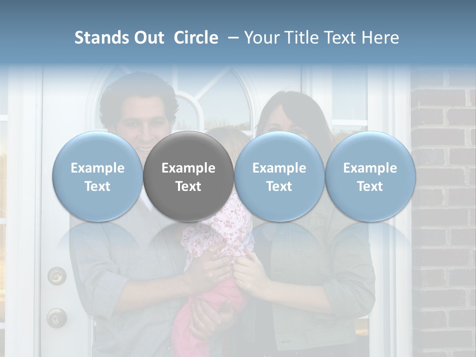 Family At The Front Door Of Their New Home PowerPoint Template