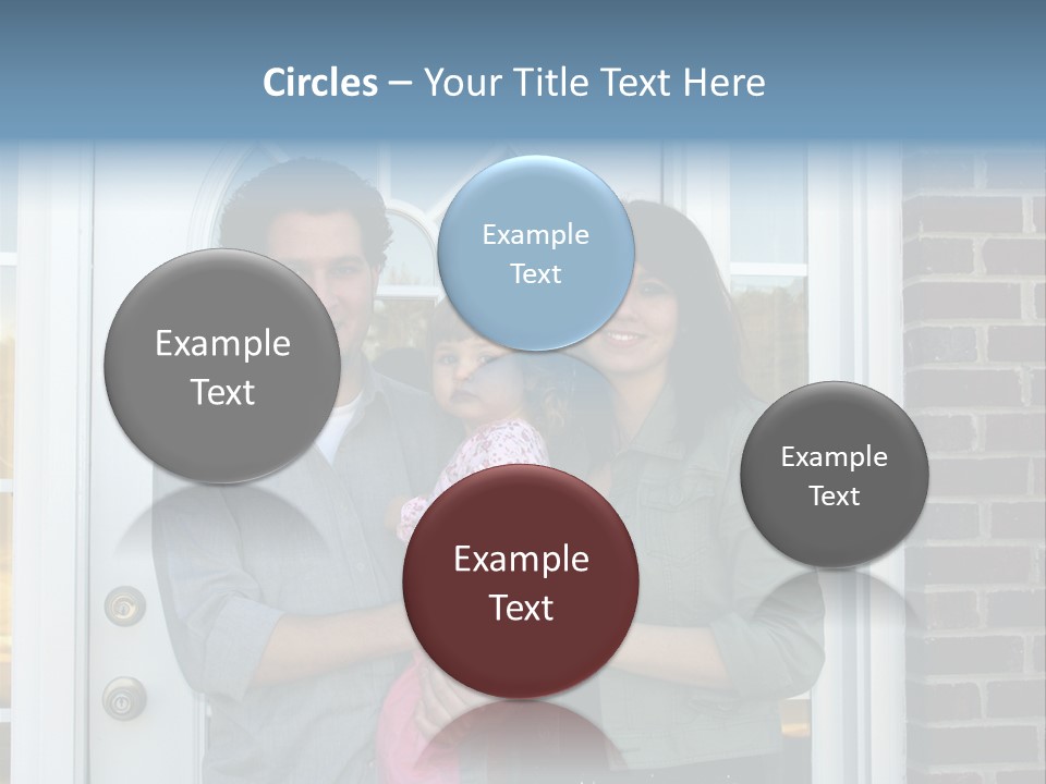 Family At The Front Door Of Their New Home PowerPoint Template