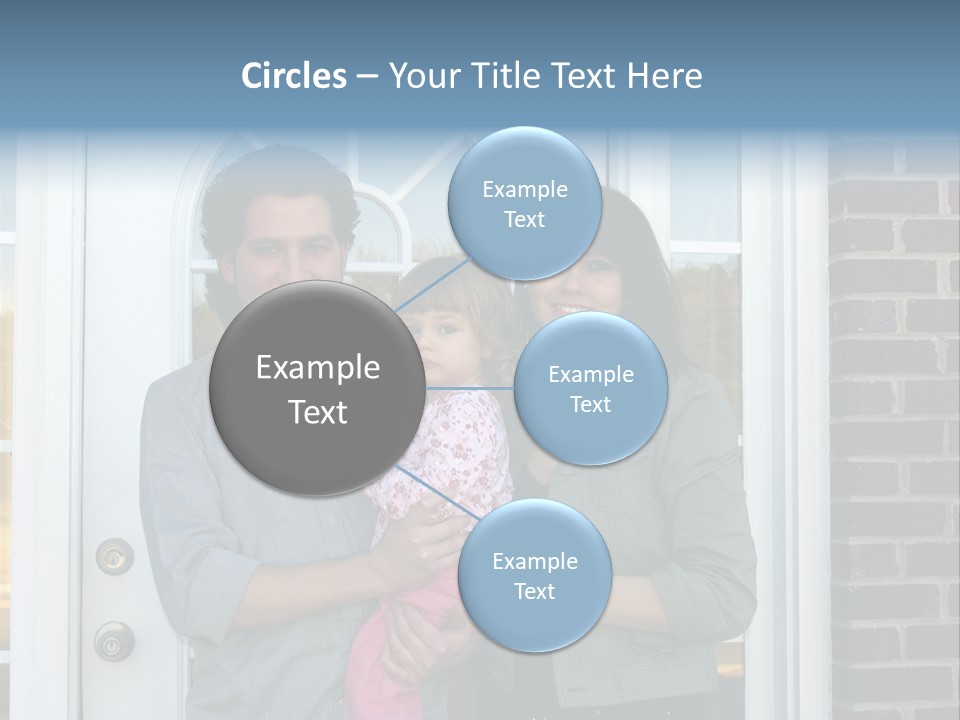 Family At The Front Door Of Their New Home PowerPoint Template