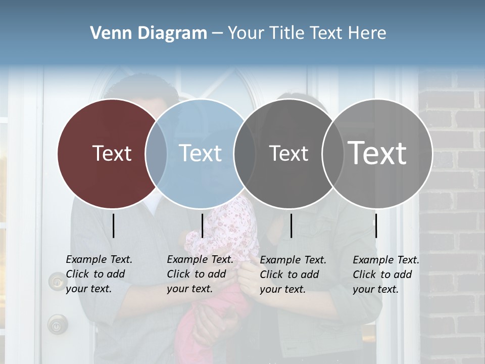 Family At The Front Door Of Their New Home PowerPoint Template