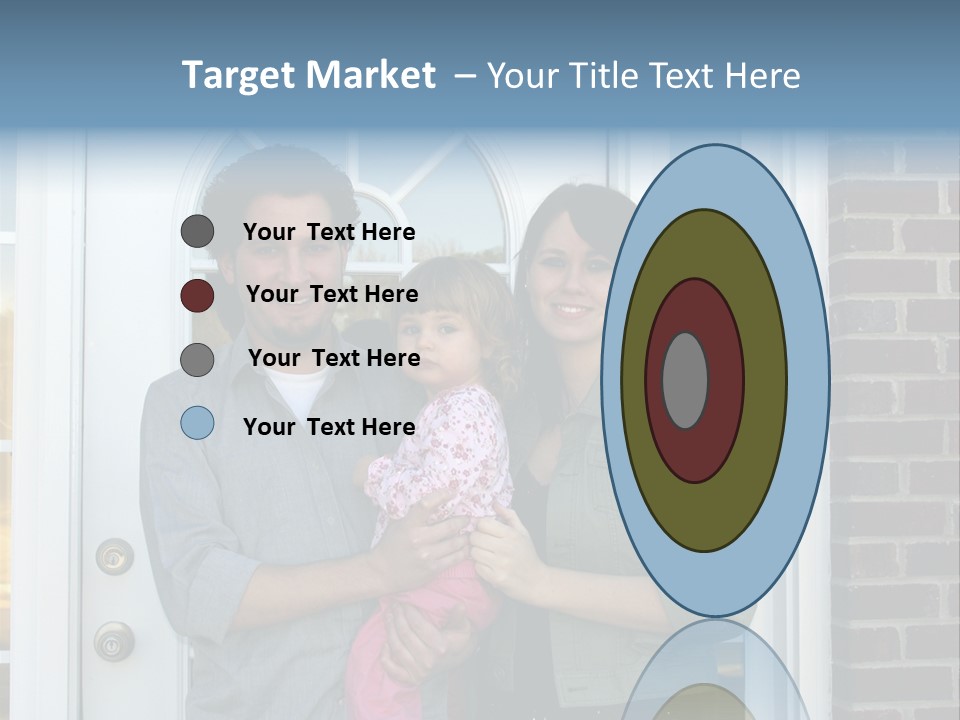 Family At The Front Door Of Their New Home PowerPoint Template