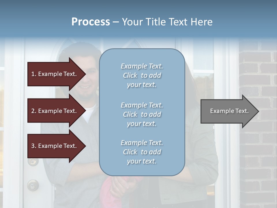 Family At The Front Door Of Their New Home PowerPoint Template