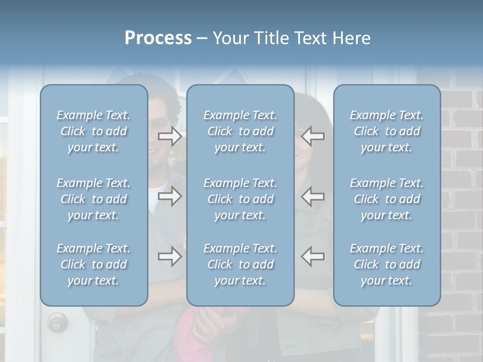 Family At The Front Door Of Their New Home PowerPoint Template