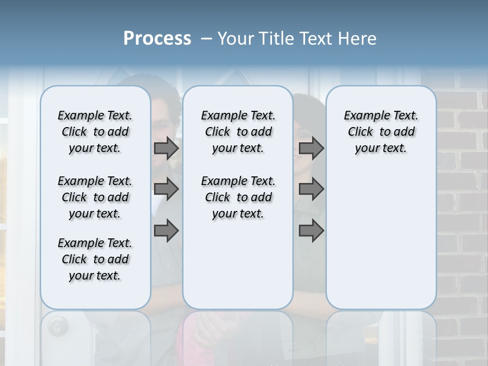 Family At The Front Door Of Their New Home PowerPoint Template