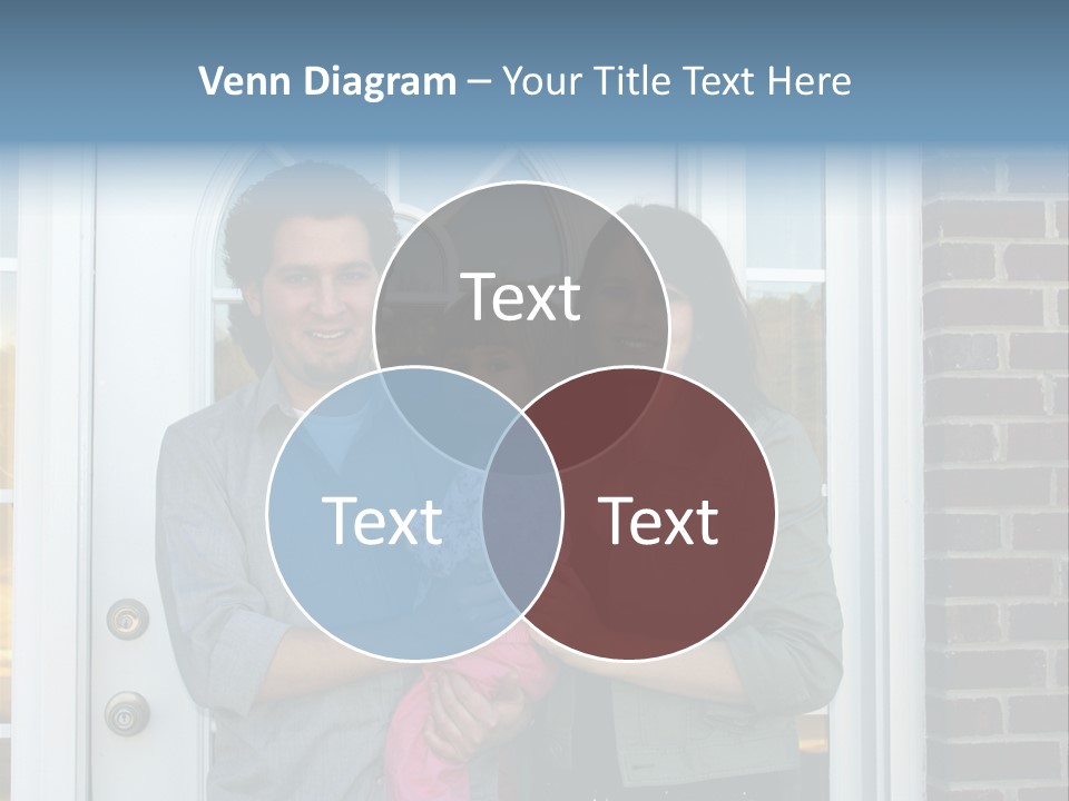Family At The Front Door Of Their New Home PowerPoint Template