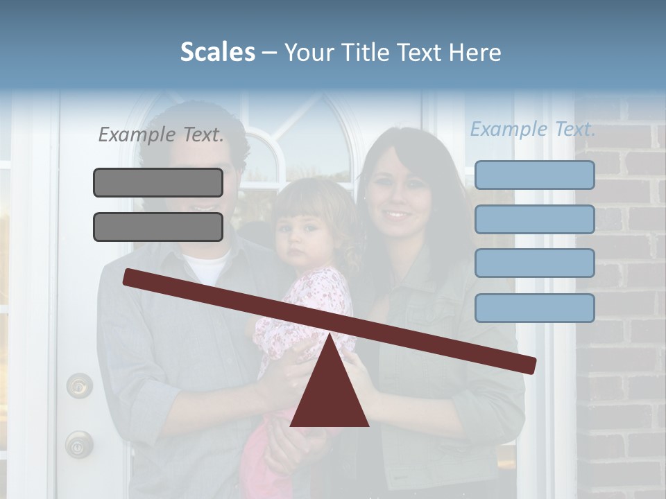 Family At The Front Door Of Their New Home PowerPoint Template
