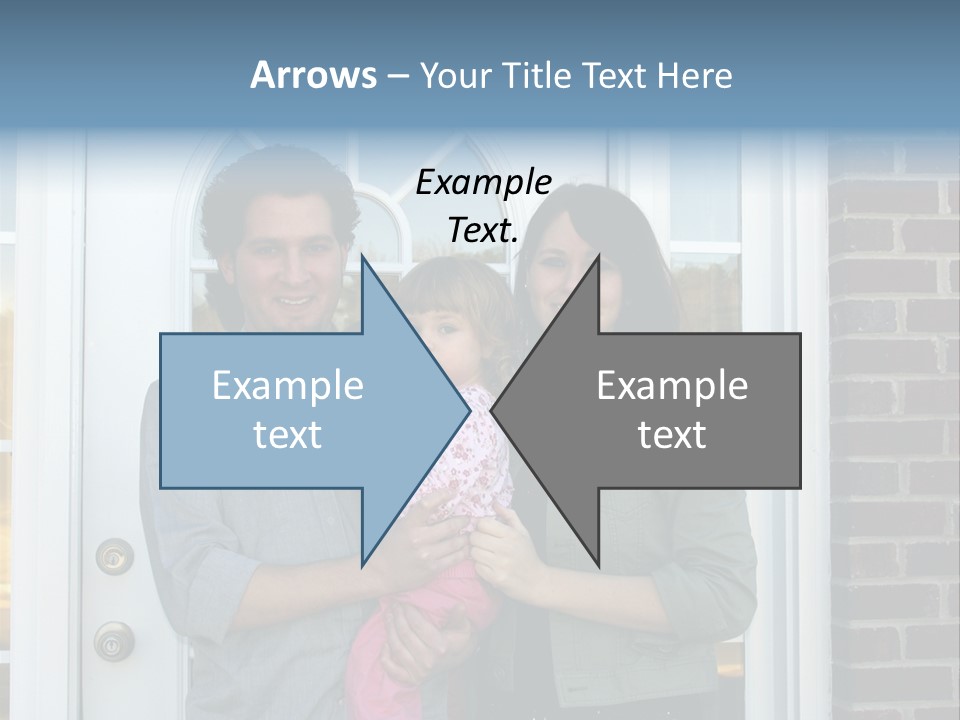 Family At The Front Door Of Their New Home PowerPoint Template