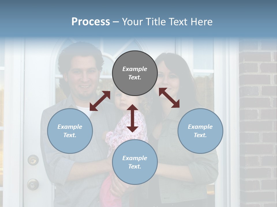 Family At The Front Door Of Their New Home PowerPoint Template