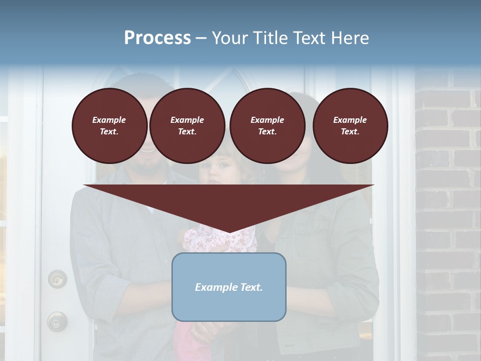 Family At The Front Door Of Their New Home PowerPoint Template