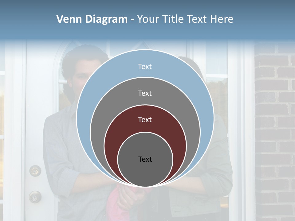 Family At The Front Door Of Their New Home PowerPoint Template