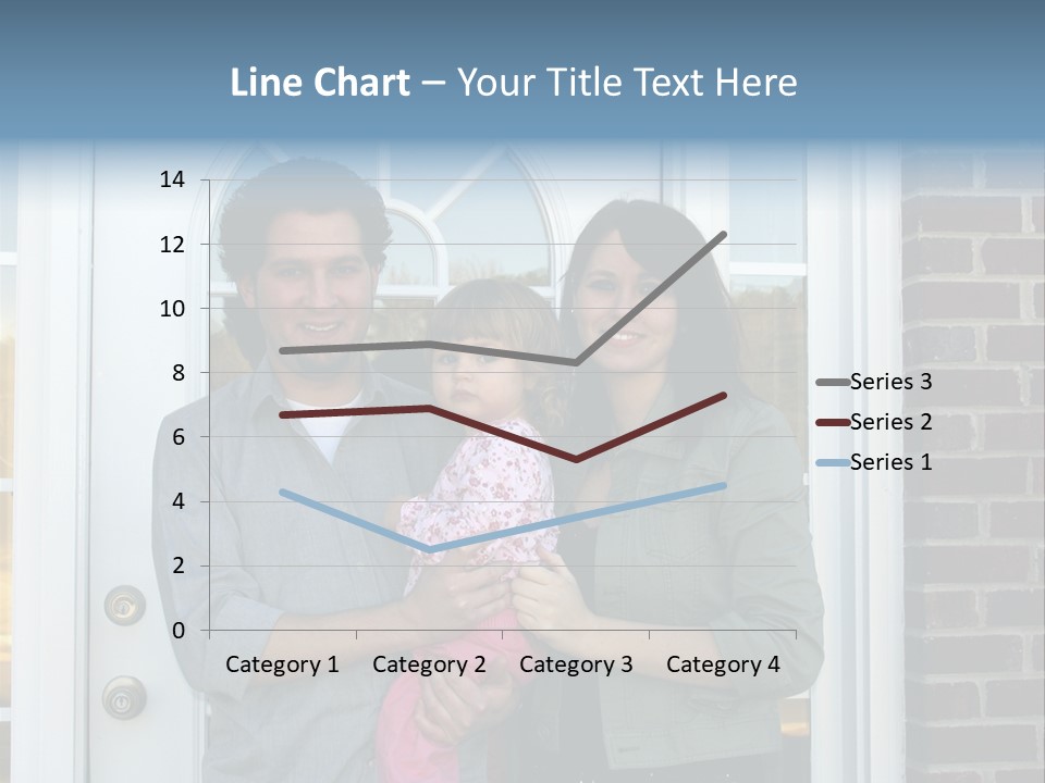 Family At The Front Door Of Their New Home PowerPoint Template