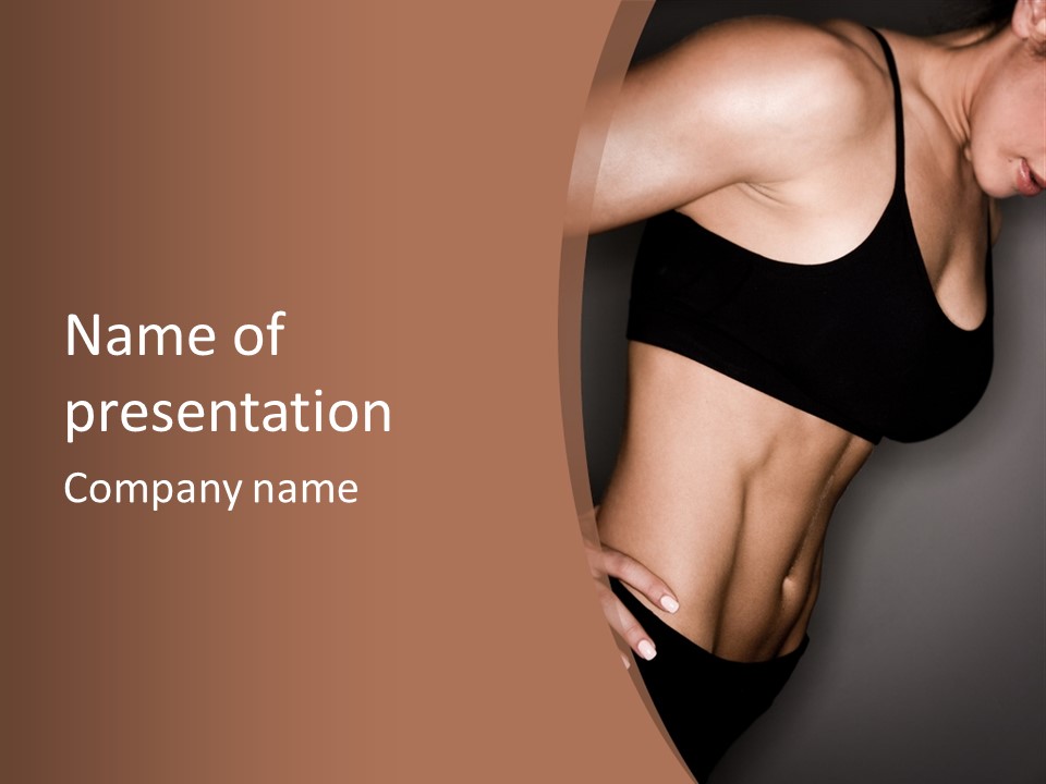 A Woman In A Sports Bra Top Is Posing For A Picture PowerPoint Template