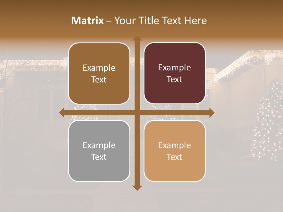 Upscale Luxury Home With Christmas Lights PowerPoint Template