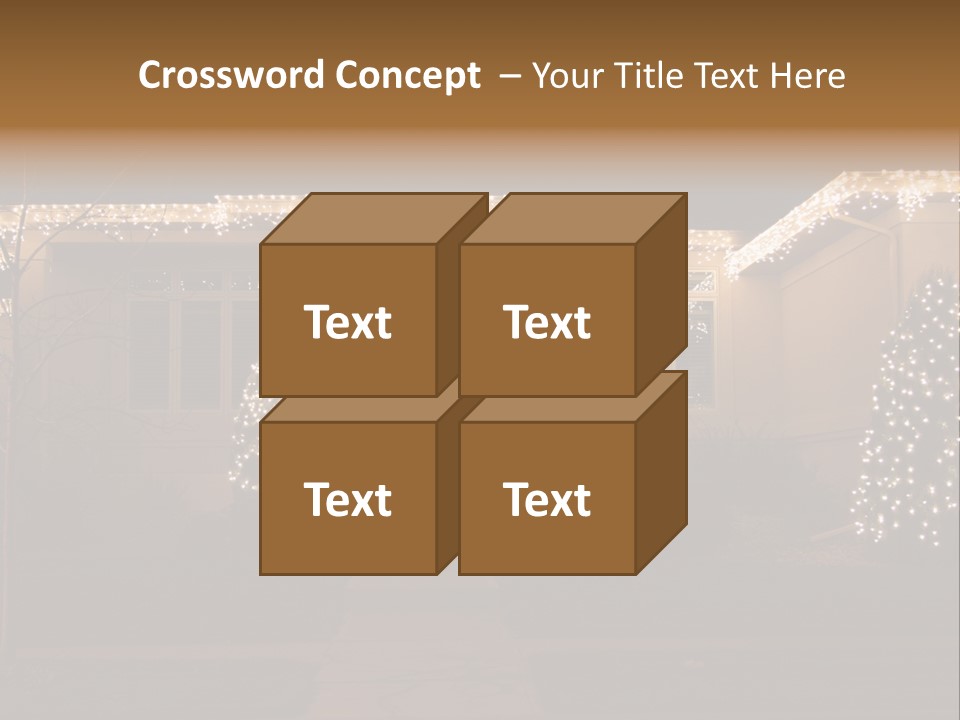 Upscale Luxury Home With Christmas Lights PowerPoint Template