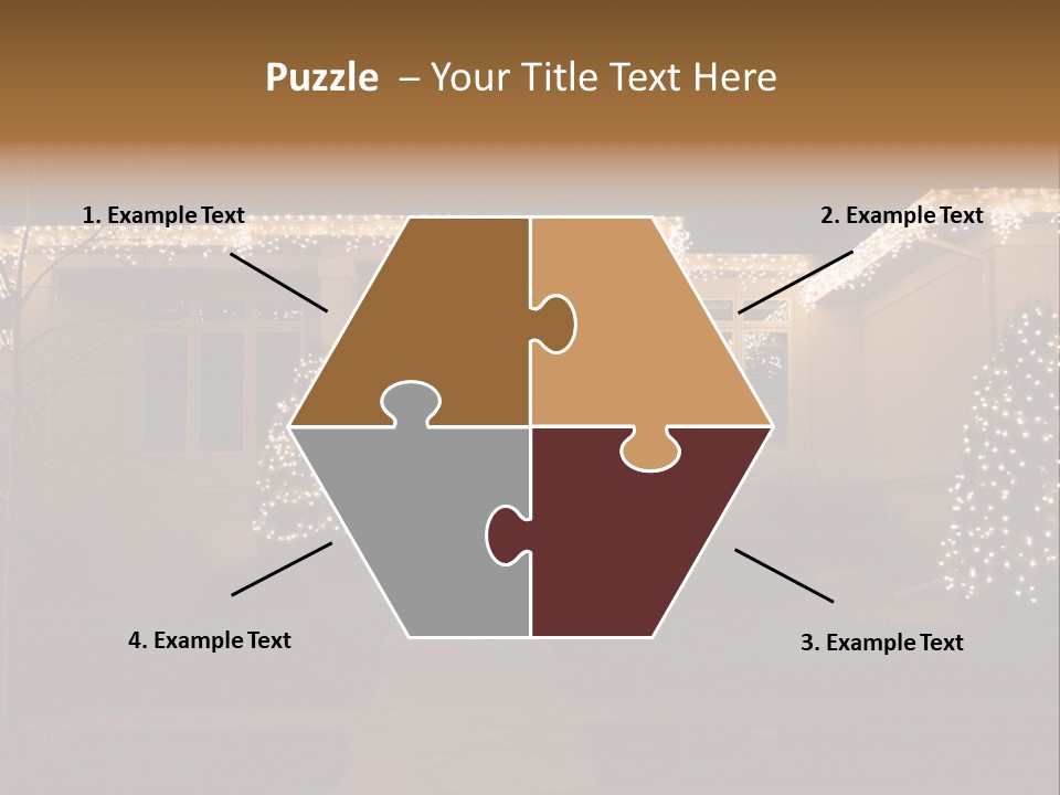 Upscale Luxury Home With Christmas Lights PowerPoint Template