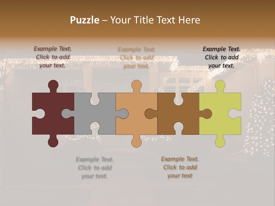 Upscale Luxury Home With Christmas Lights PowerPoint Template