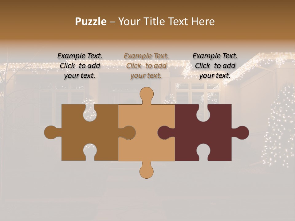 Upscale Luxury Home With Christmas Lights PowerPoint Template