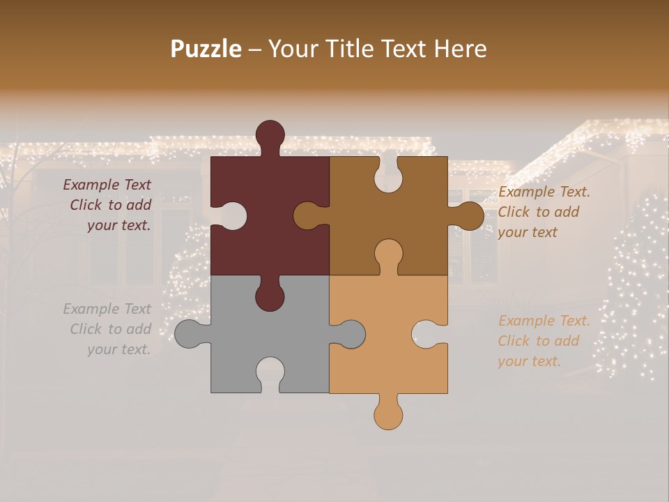 Upscale Luxury Home With Christmas Lights PowerPoint Template