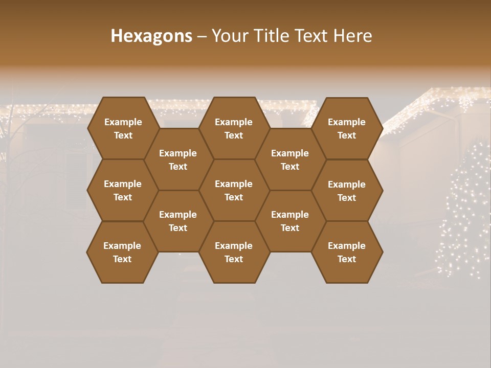 Upscale Luxury Home With Christmas Lights PowerPoint Template