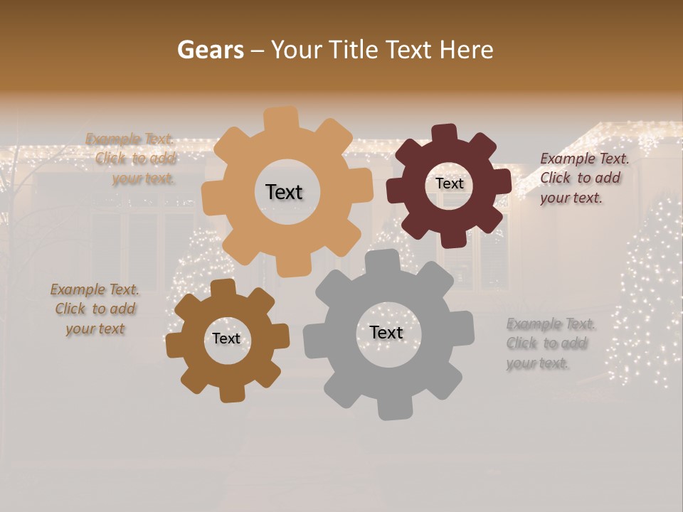 Upscale Luxury Home With Christmas Lights PowerPoint Template