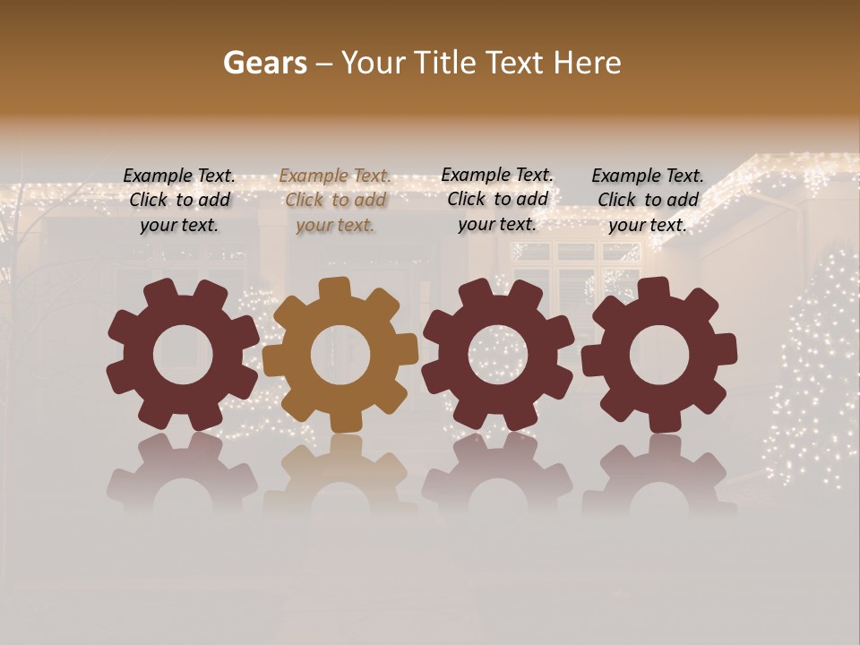 Upscale Luxury Home With Christmas Lights PowerPoint Template