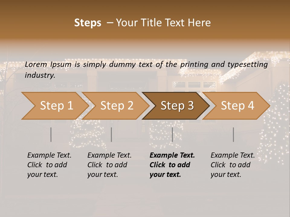 Upscale Luxury Home With Christmas Lights PowerPoint Template