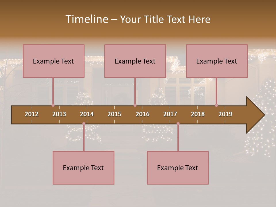 Upscale Luxury Home With Christmas Lights PowerPoint Template