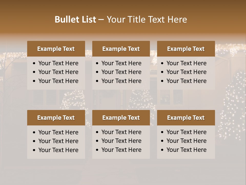 Upscale Luxury Home With Christmas Lights PowerPoint Template