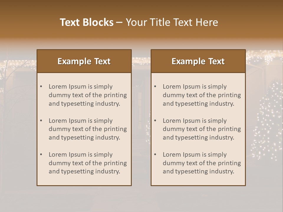 Upscale Luxury Home With Christmas Lights PowerPoint Template
